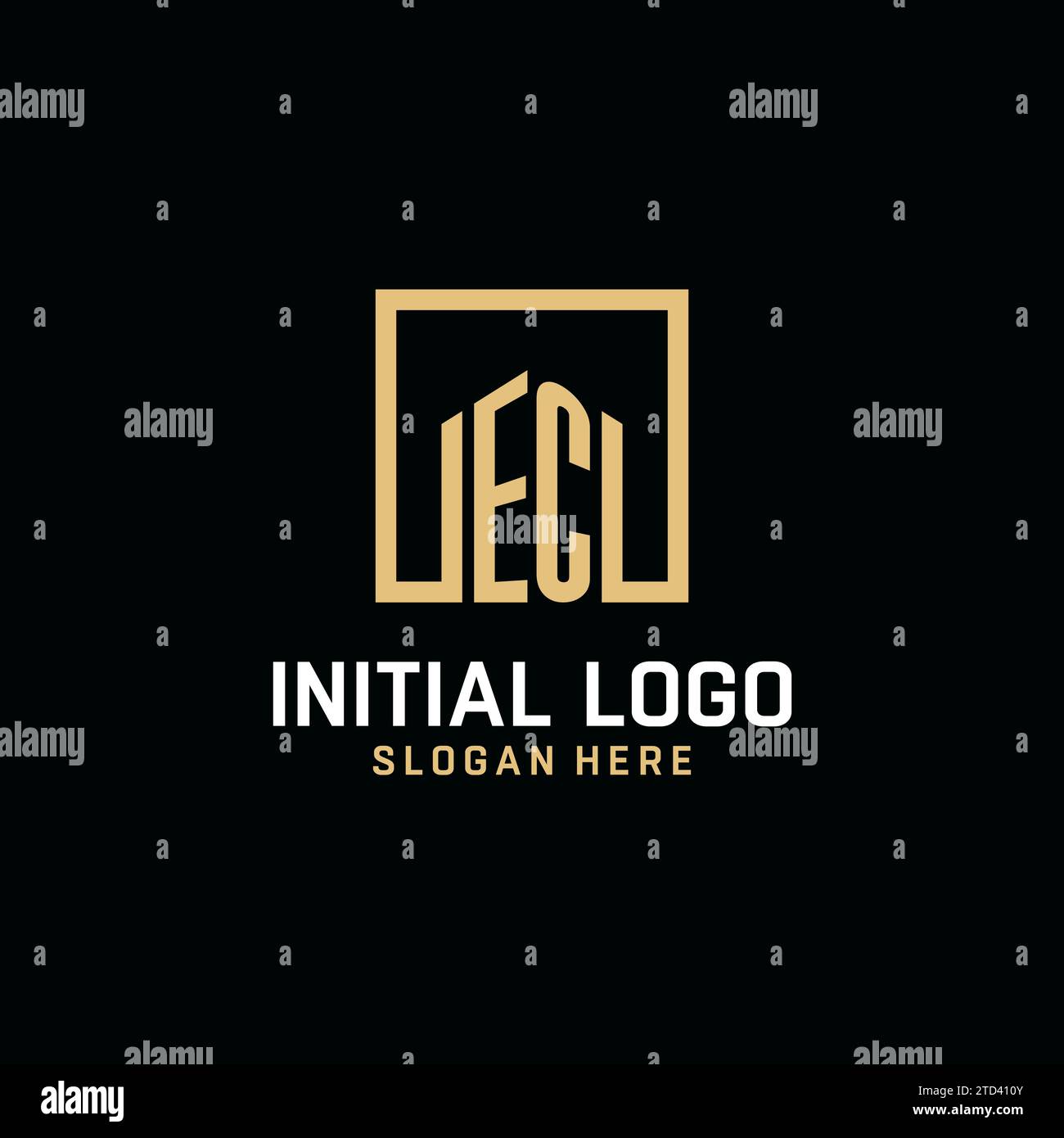 Originales EG-Monogramm-Logo mit quadratischem Design Stock Vektor