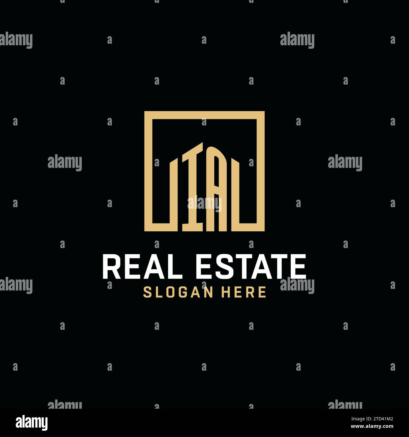 IA Initial Monogramm-Logo-Design mit quadratischem Design Stock Vektor