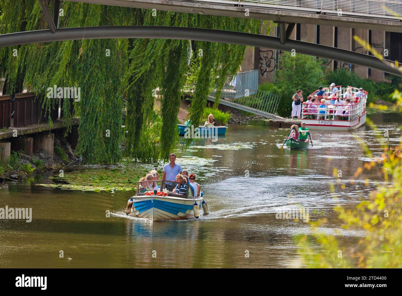 Leipzig, Wasserwandern auf dem Karl-Heine-Kanal Stockfoto