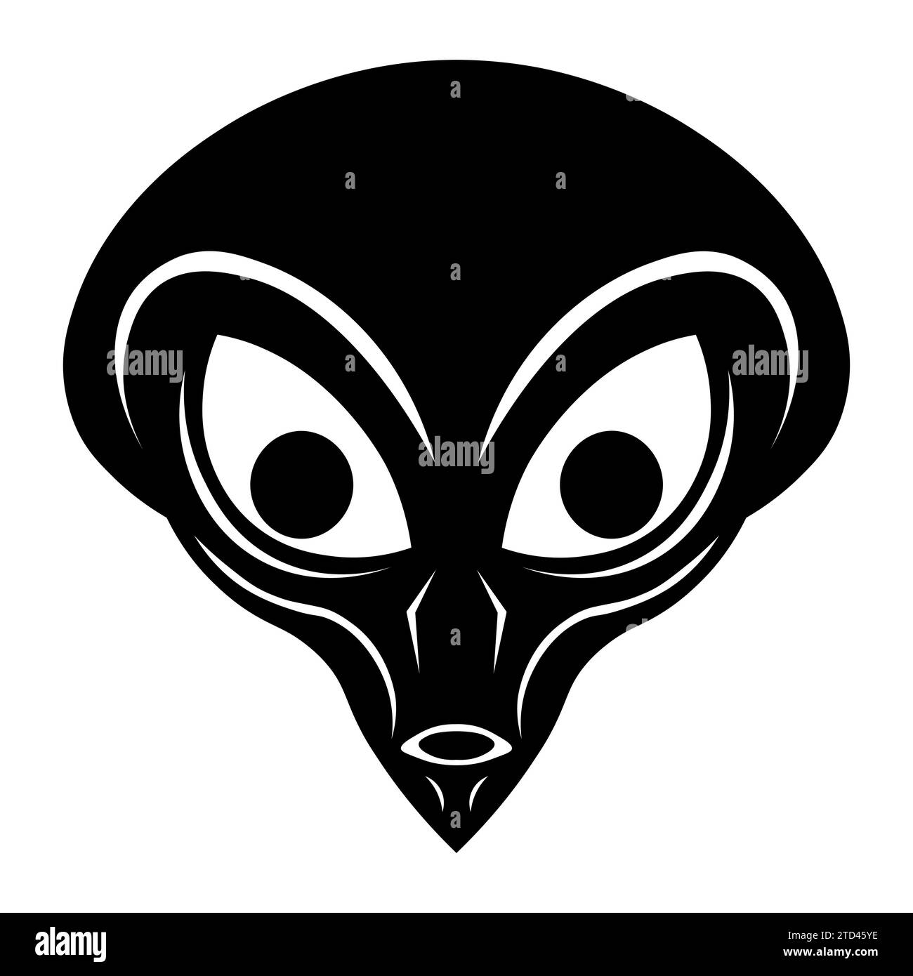 Schwarzes Symbol des Alien-Vektors auf weißem Hintergrund Stock Vektor