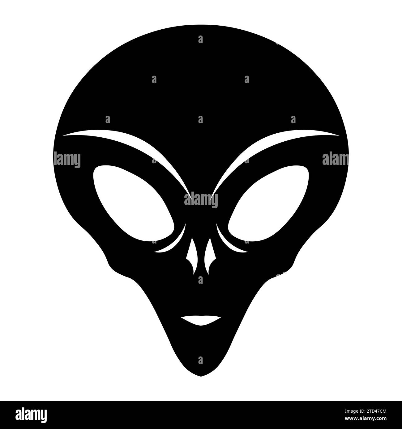 Schwarzes Symbol des Alien-Vektors auf weißem Hintergrund Stock Vektor