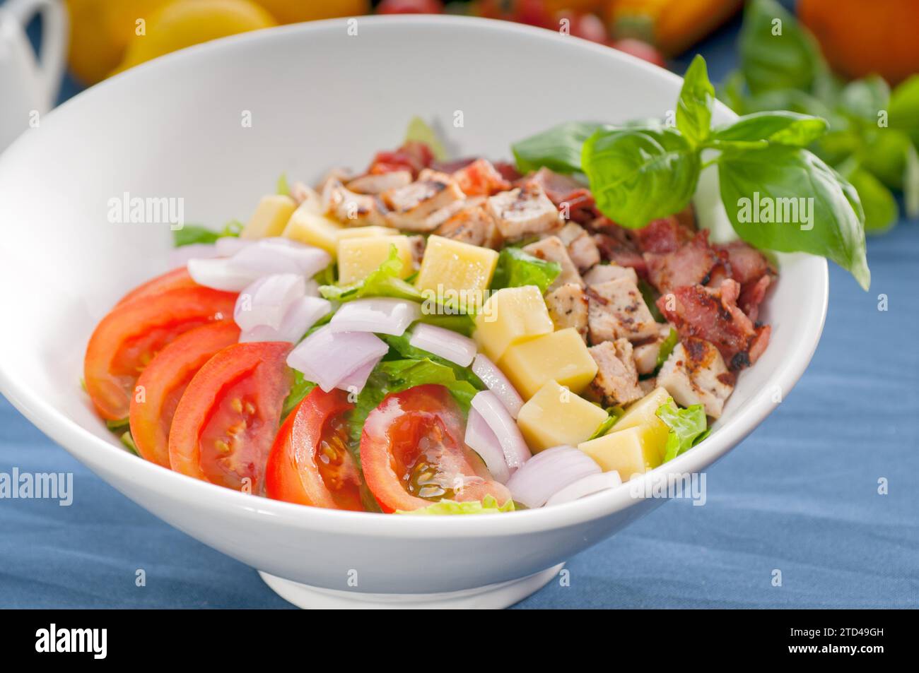 Frischer klassischer caesar-Salat, gesunde Mahlzeit, KÖSTLICHERE SPEISEN IM PORTFOLIO, Lebensmittelfotografie Stockfoto