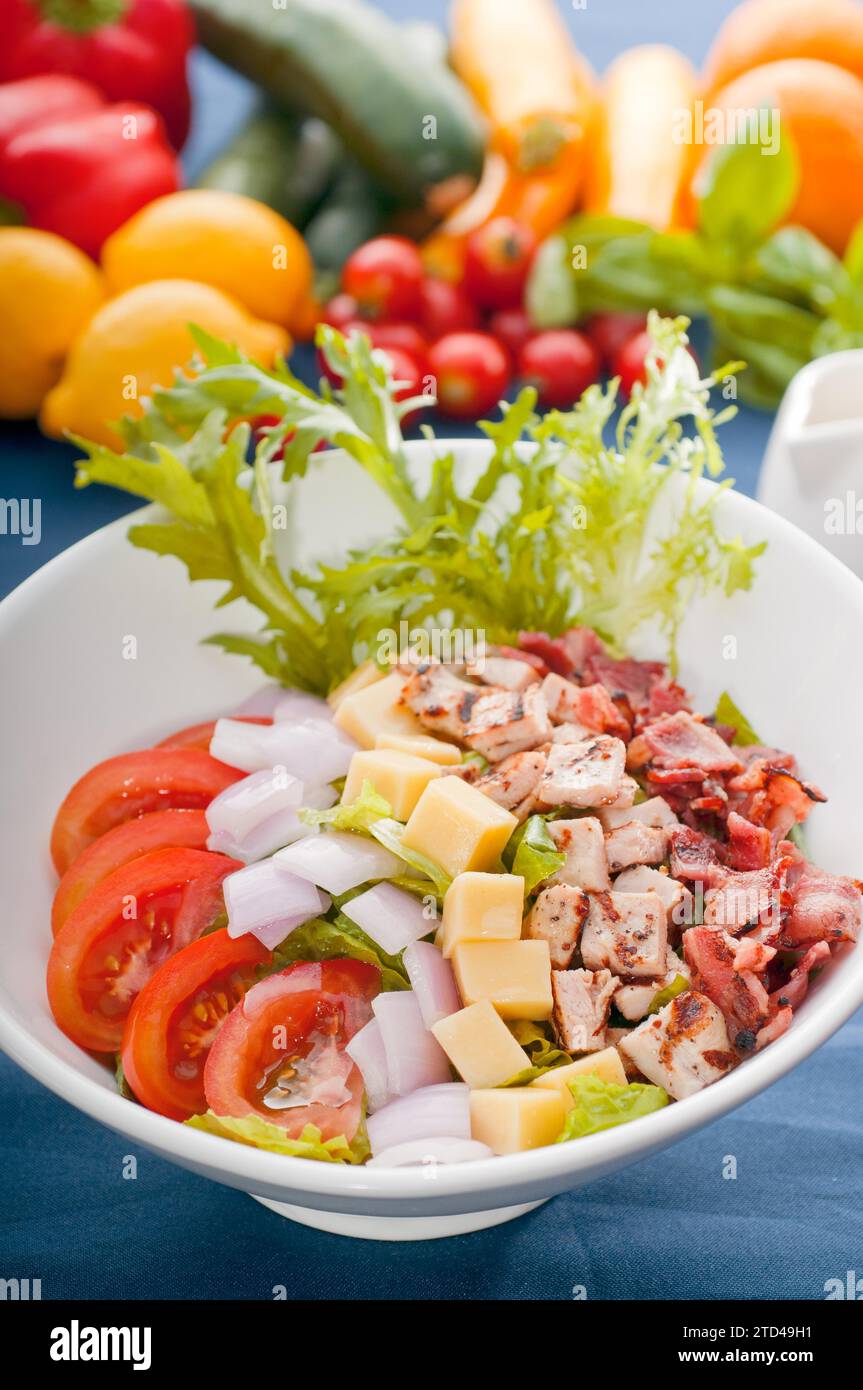 Frischer klassischer caesar-Salat, gesunde Mahlzeit, KÖSTLICHERE SPEISEN IM PORTFOLIO, Lebensmittelfotografie Stockfoto