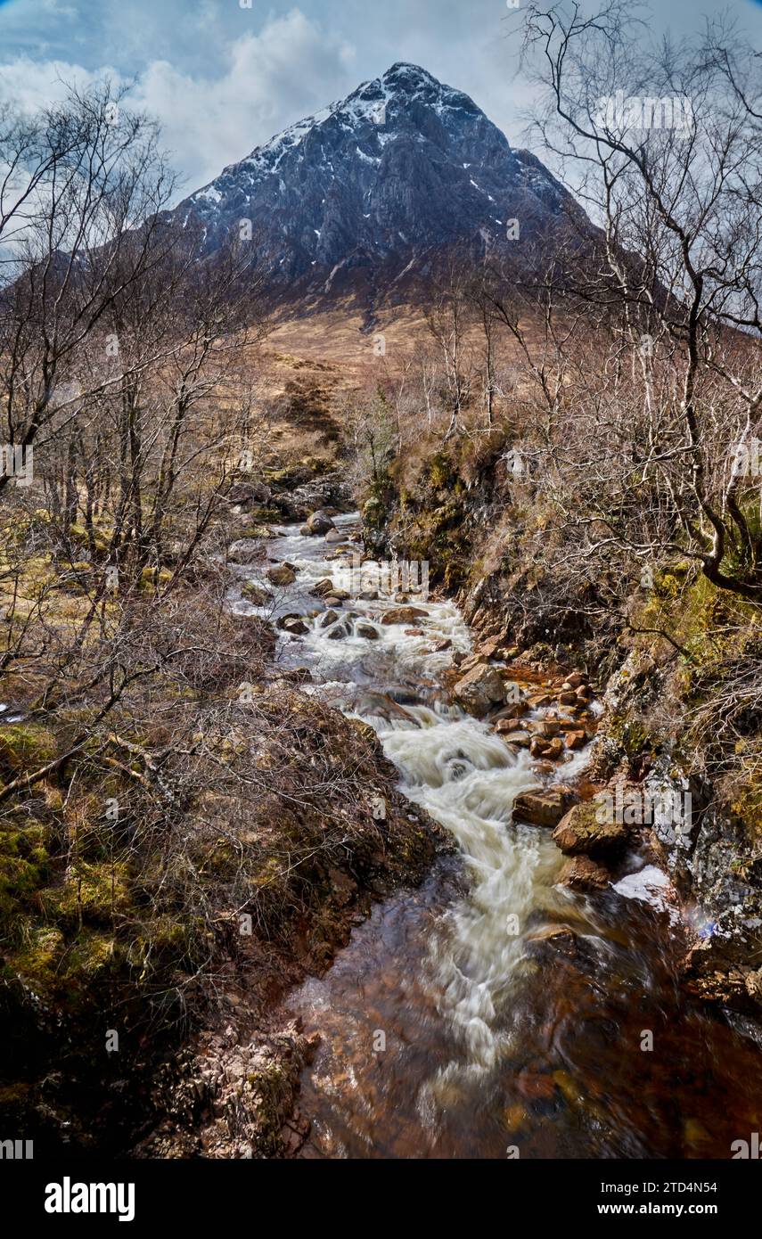 Buachaille Etive Mor, die Buachaille, am oberen Ende von Glencoe, Schottland. Stockfoto