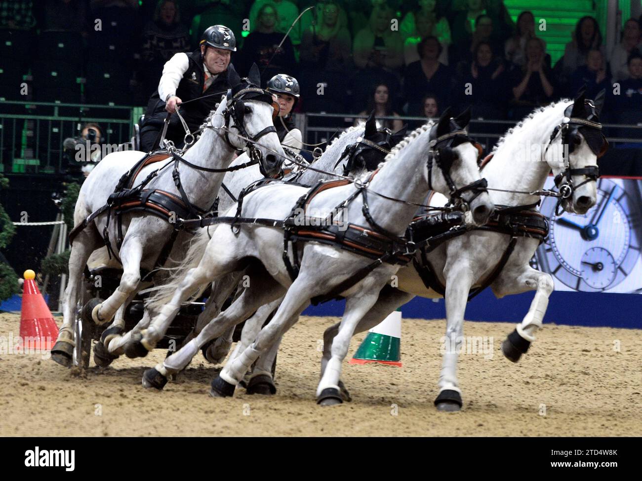 London, Großbritannien. Dezember 2023 London International Horse Show im Excel Centre London UK. Credit: Leo Mason ALAMY Live News & Sport die FEI Driving World Cup Credit: Leo Mason Sports/Alamy Live News Stockfoto