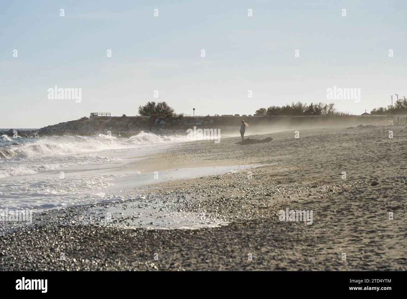 Rogue Waves Gezeiten, Guadalhorce Mündung Naturschutzgebiet in der Nähe von Malaga, Andalusien, Spanien. Stockfoto