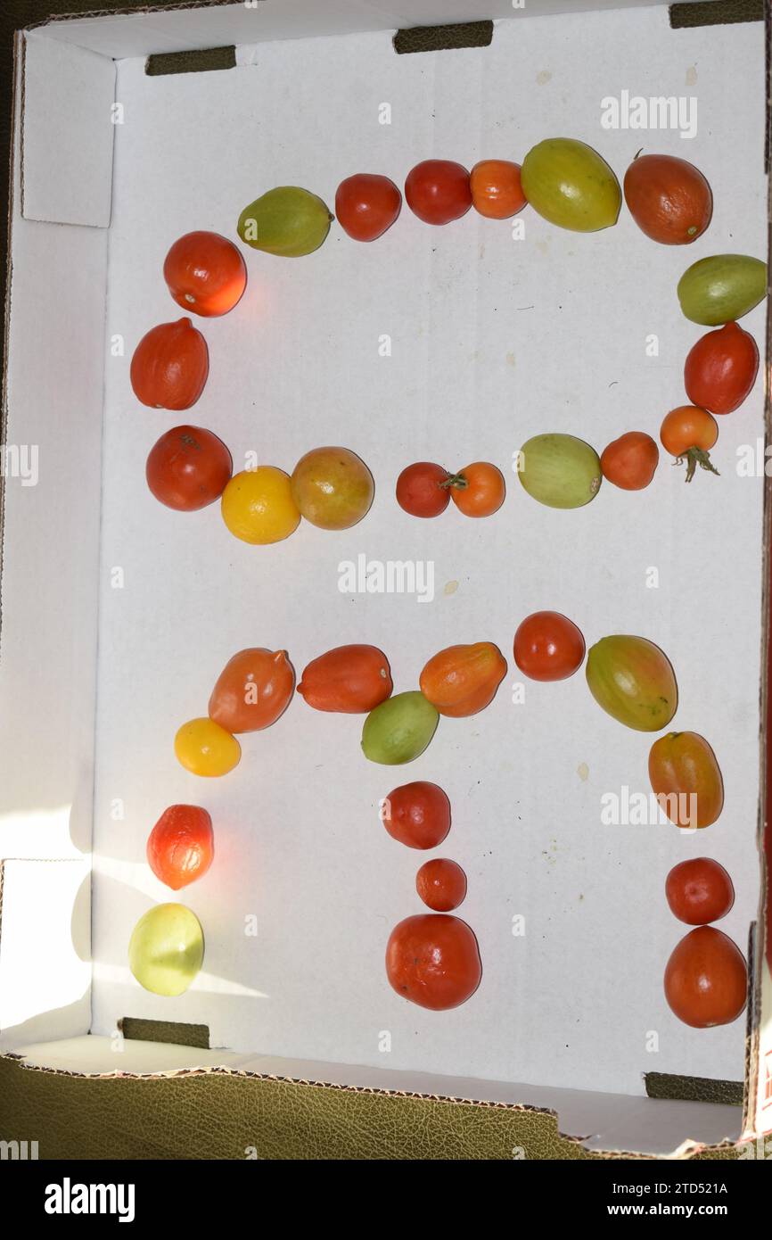 Nummer 30 aus Tomaten Stockfoto