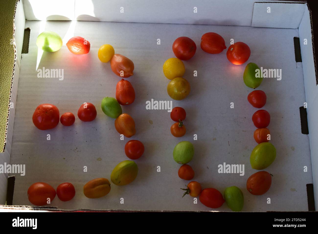 Nummer 30 aus Tomaten Stockfoto