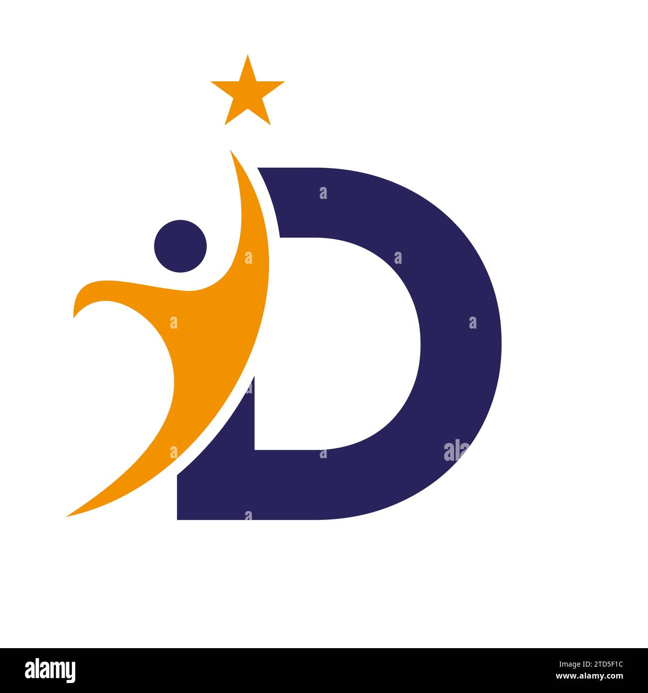 Letter D Bio Logo, Health Care Symbol, gesundes Logo, Care Sign Stock Vektor