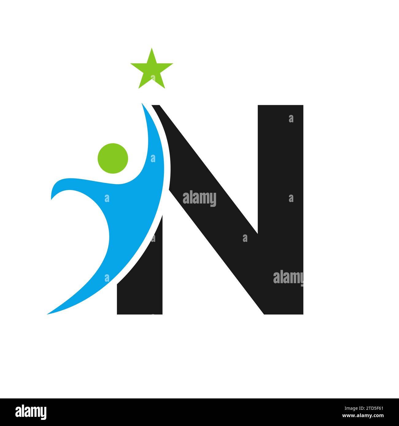 Letter N Bio-Logo, Health Care Symbol, gesundes Logo, Care Sign Stock Vektor