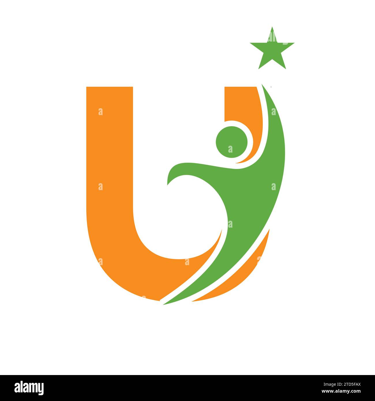 Letter U Bio Logo, Health Care Symbol, gesundes Logo, Care Sign Stock Vektor