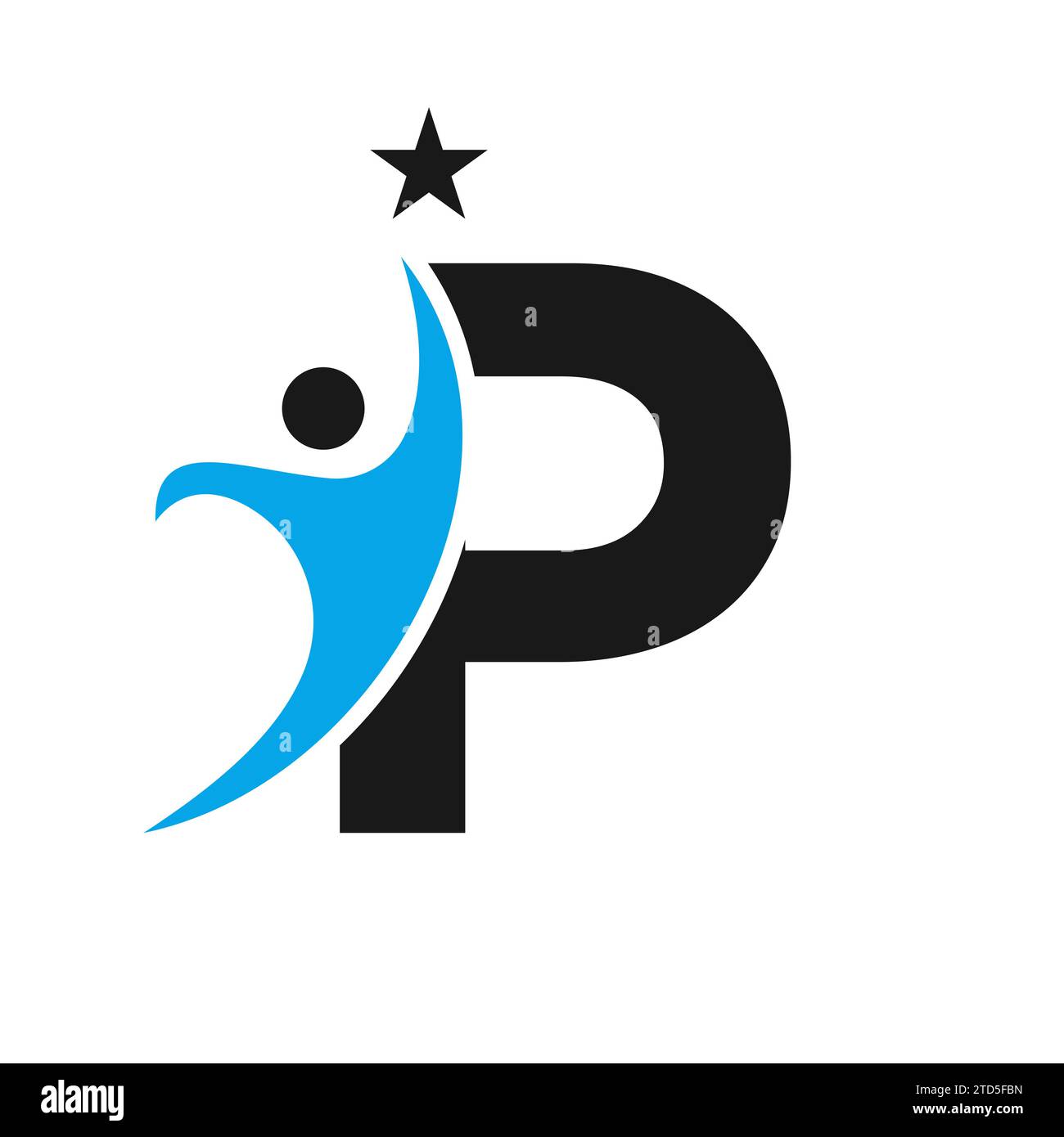 Letter P Bio Logo, Health Care Symbol, gesundes Logo, Care Sign Stock Vektor