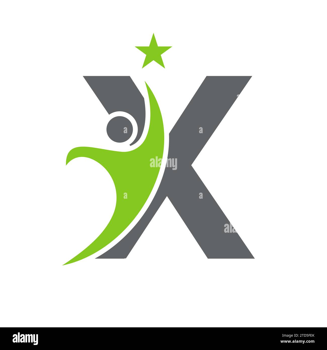 Letter X Bio-Logo, Health Care Symbol, gesundes Logo, Care Sign Stock Vektor