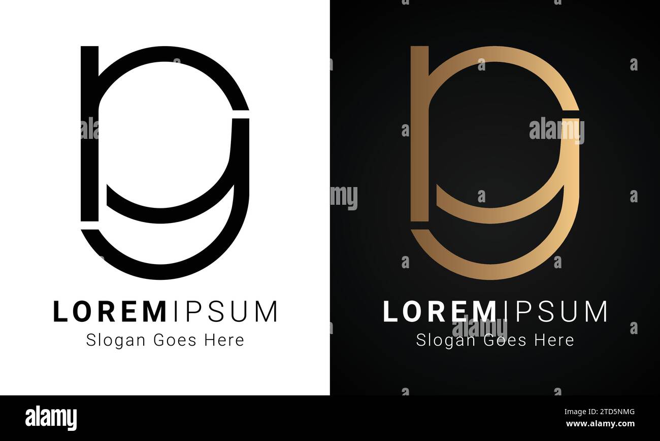 Luxuriöses Initial GR- oder RG-Monogramm-Logo-Design Stock Vektor