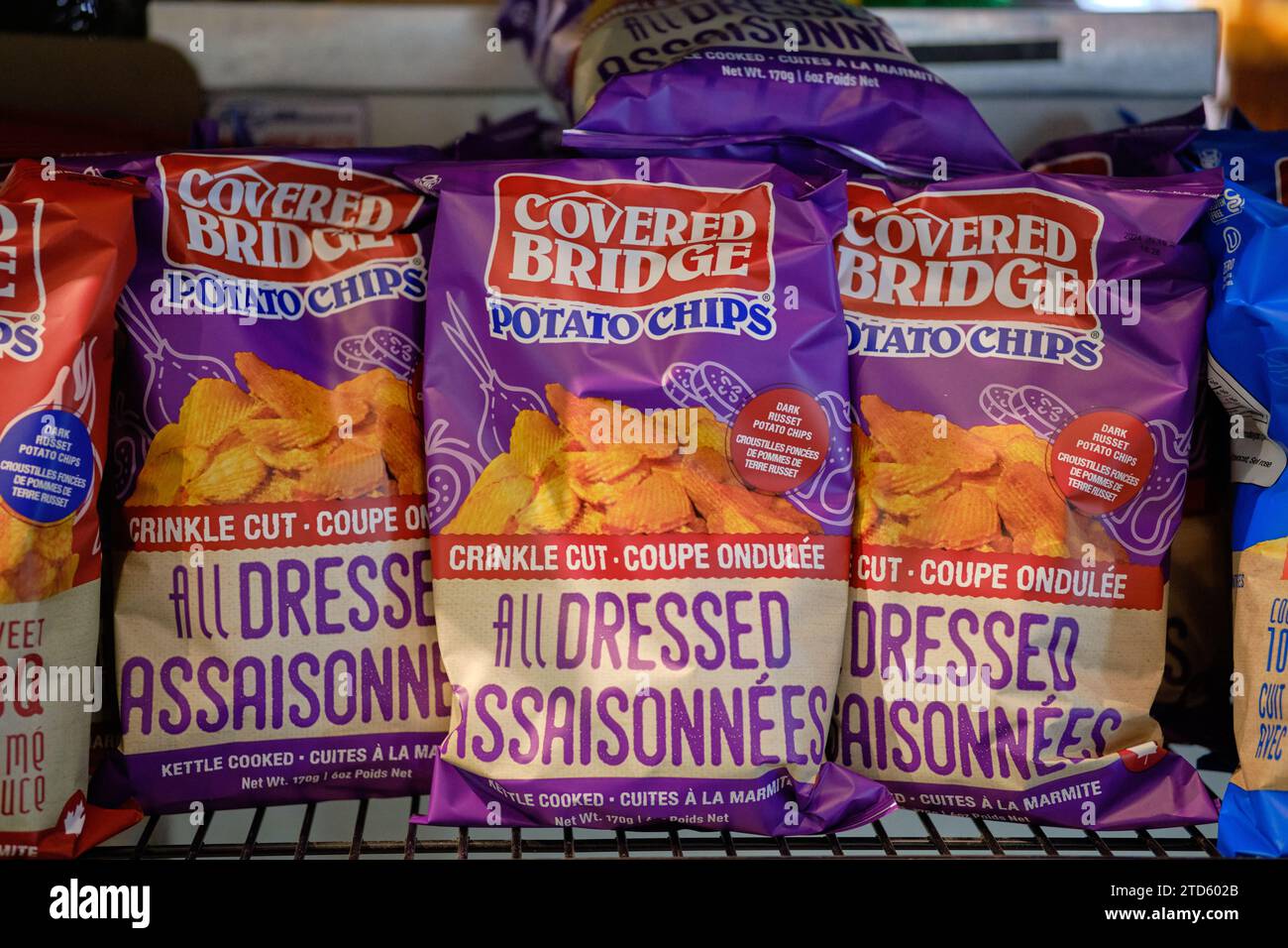 Covered Bridge Kartoffelchips - Alle Gekleidet Stockfoto