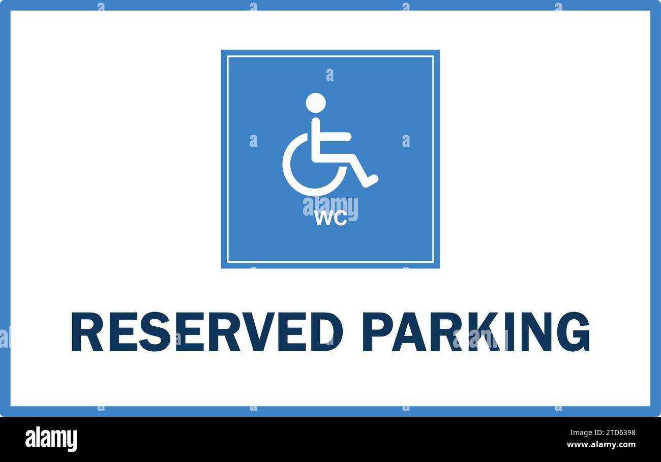 Rollstuhl Icon reservierter Parkplatz für Behinderte oder Behinderte| Symbol für behinderte Personen | barrierefreier Rollstuhl Stock Vektor