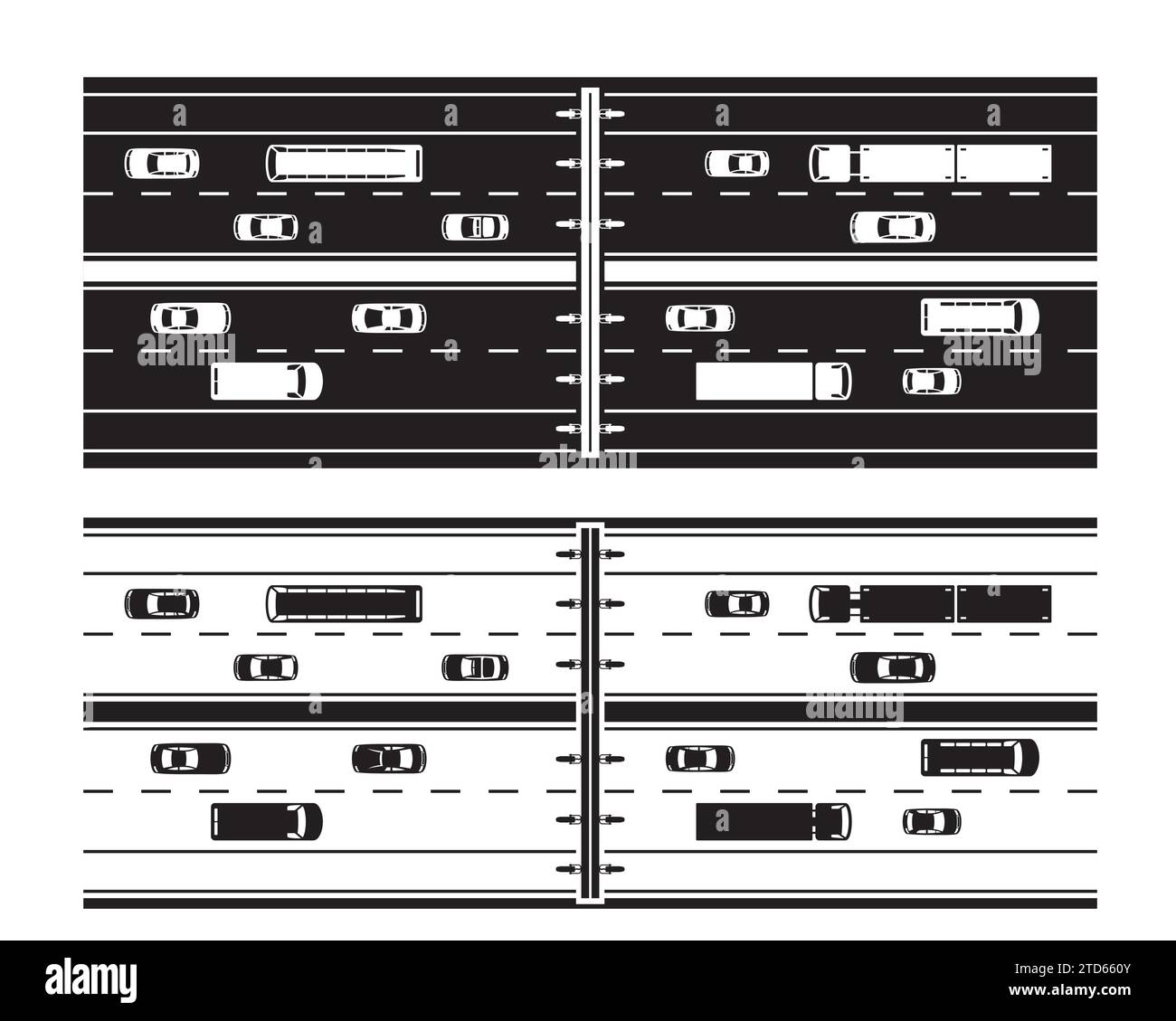 Verkehrskameras über der Autobahn – Vektorillustration Stock Vektor