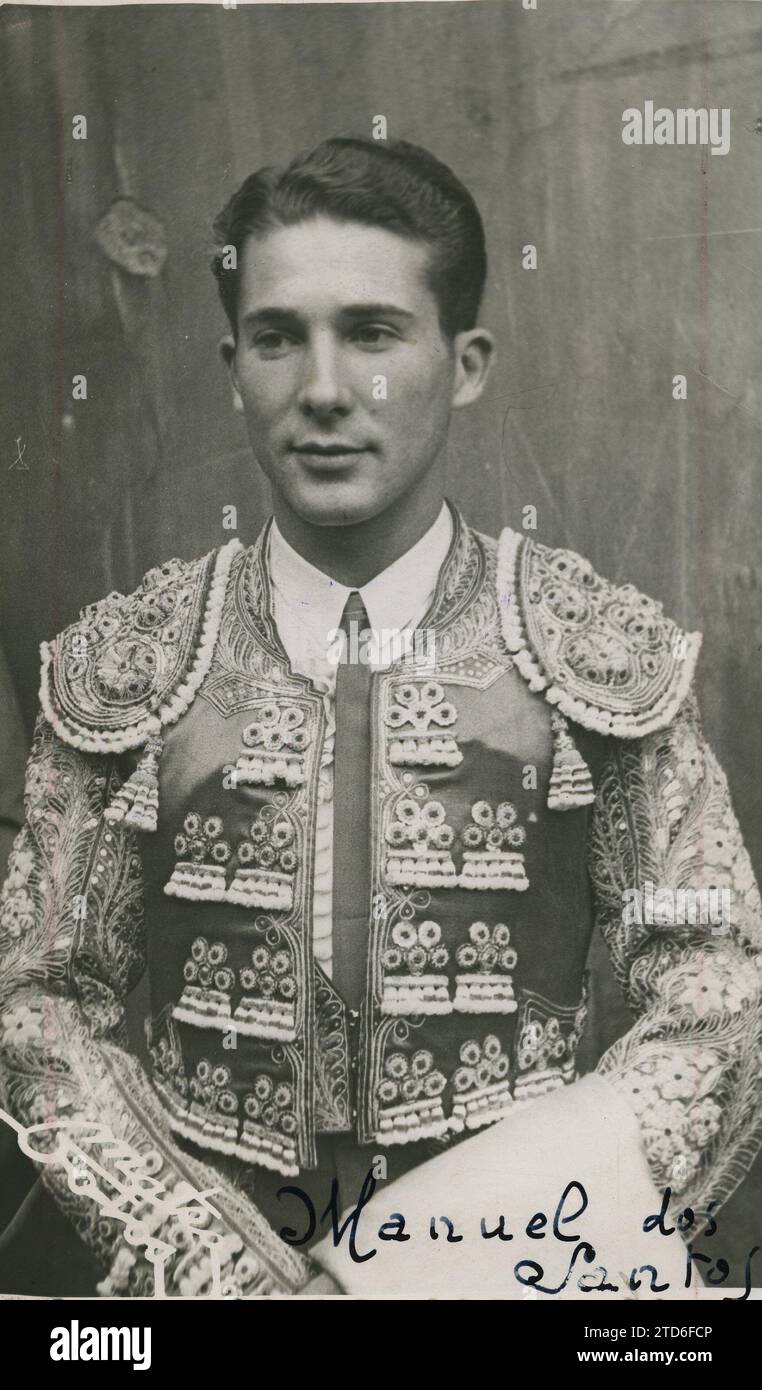 07/02/1917. Manolo dos Santos, der portugiesische Rechtskämpfer, der es wagte, in Lissabon einen Stier zu töten. Quelle: Album/Archivo ABC Stockfoto