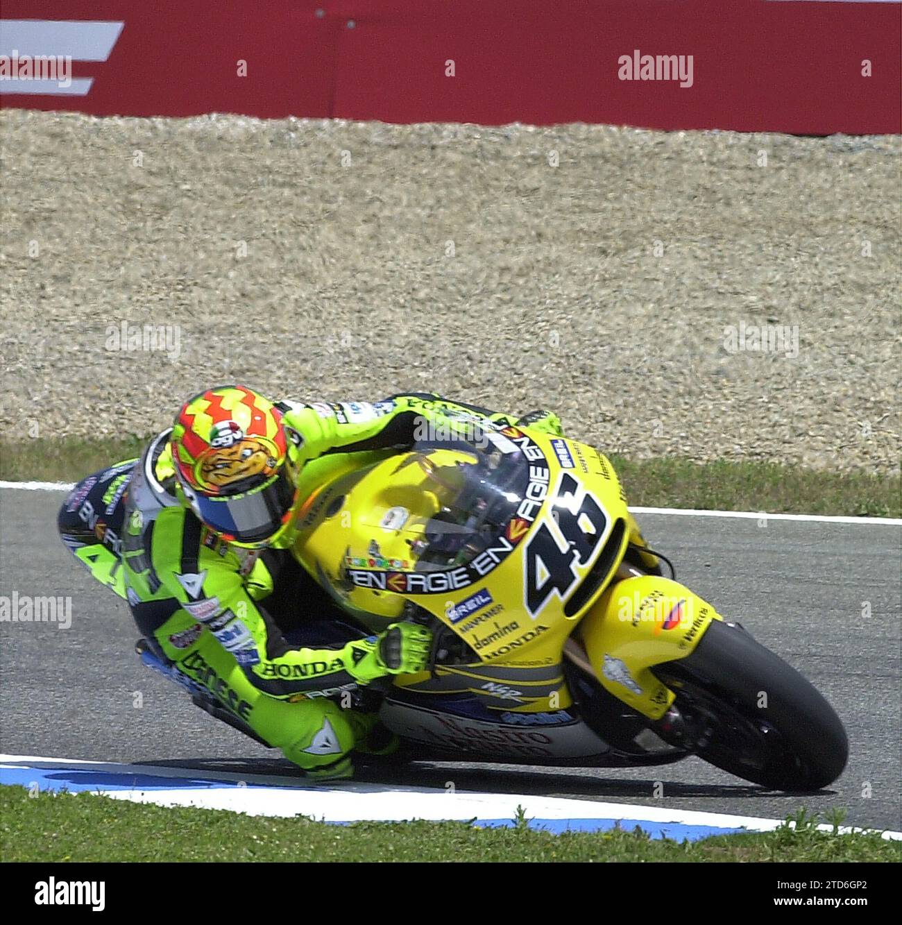 05/03/2001. Sherry. 04-05-01. Paco Martin. Rossi im Motorradtraining 500 in Jerez. Archjer. Quelle: Album / Archivo ABC / Paco Martín Stockfoto