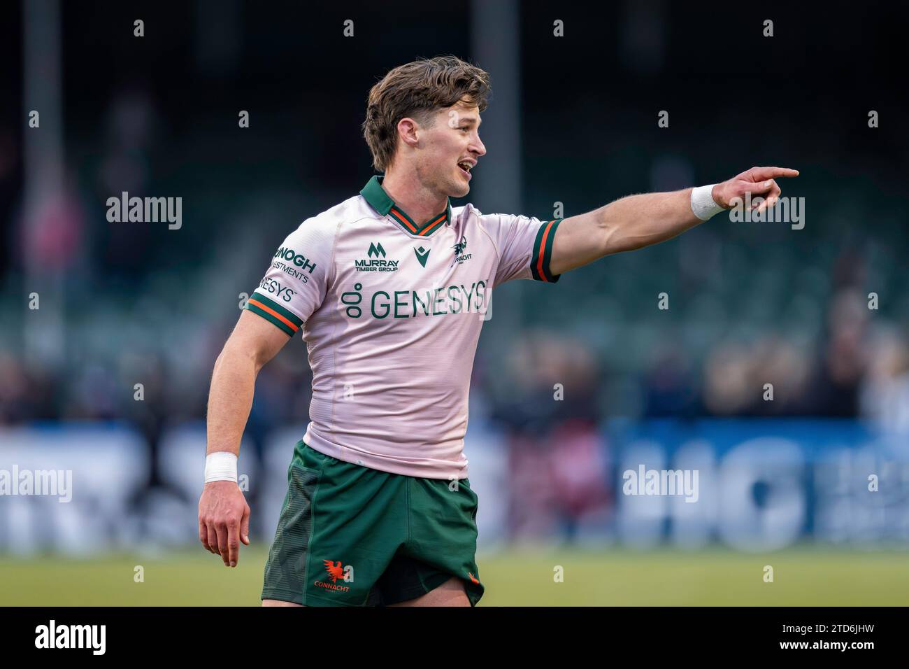 LONDON, VEREINIGTES KÖNIGREICH. Dezember 2023. Michaek McDonald von Connacht Rugby beim Sarances vs Connacht Rugby - Investec Champions Cup im StoneX Stadium am Samstag, 16. Dezember 2023. LONDON ENGLAND. Quelle: Taka G Wu/Alamy Live News Stockfoto