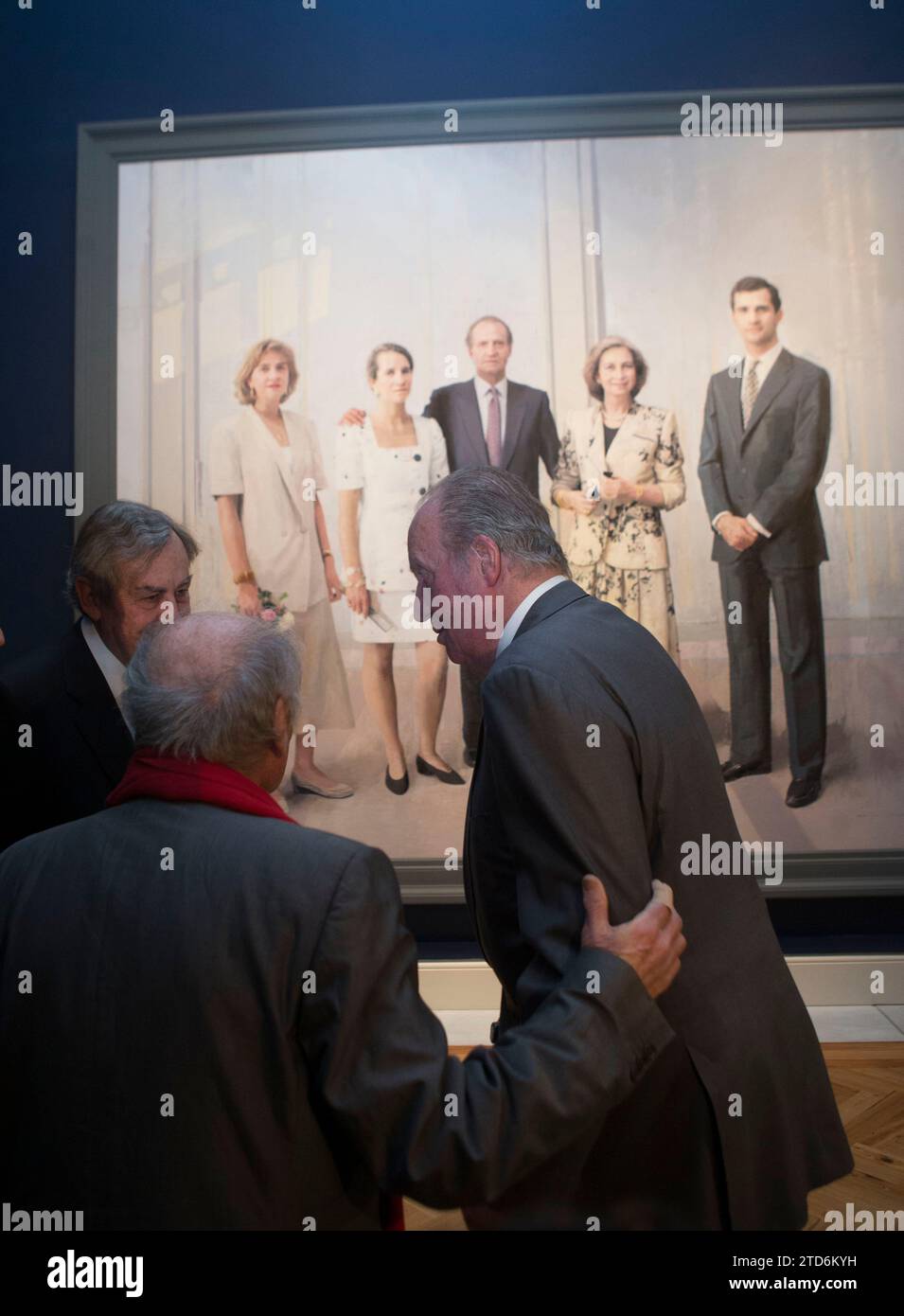 Madrid, 12.03.2014. Die Könige Don Juan Carlos und Doña Sofía besuchen das Gemälde von Antonio López im königlichen Palast. Foto: Ángel de Antonio Archdc. Quelle: Album / Archivo ABC / Ángel de Antonio Stockfoto