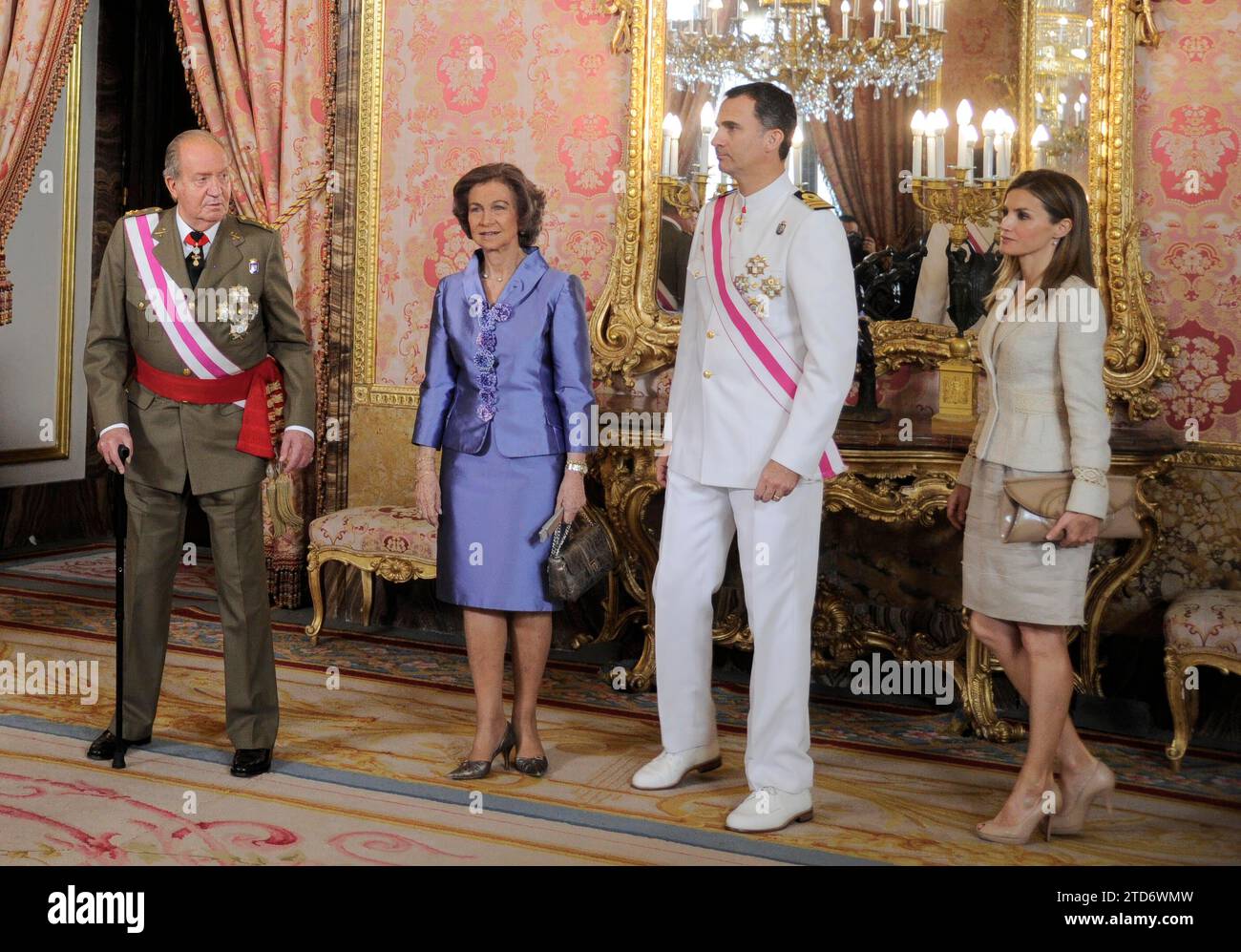 Die Könige Don Juan Carlos I., Doña Sofia und die Fürsten von Asturien