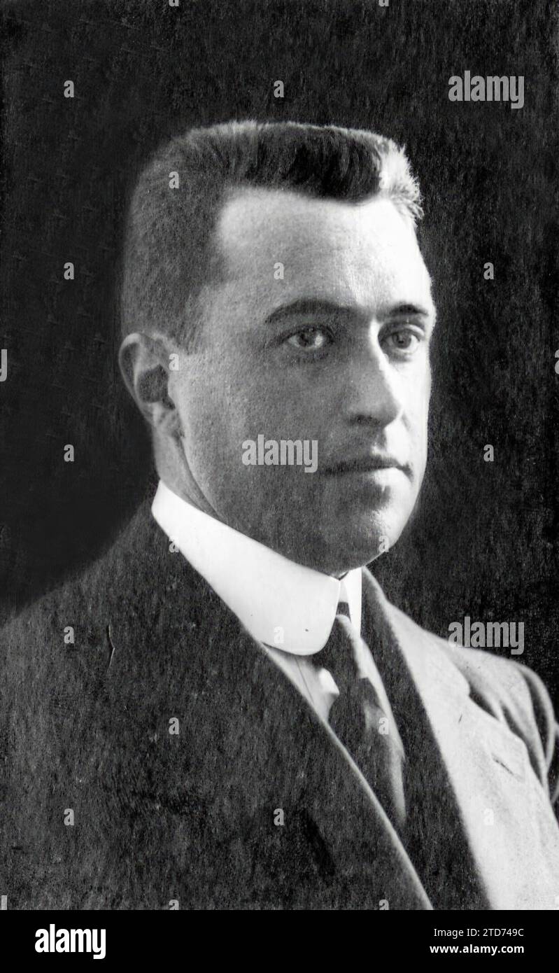 10/31/1917. Herr Juan Fernández Rodríguez, neuer Präsident des Madrider provinzrates. Foto: Neuheit - ungefähres Datum. Quelle: Album/Archivo ABC Stockfoto