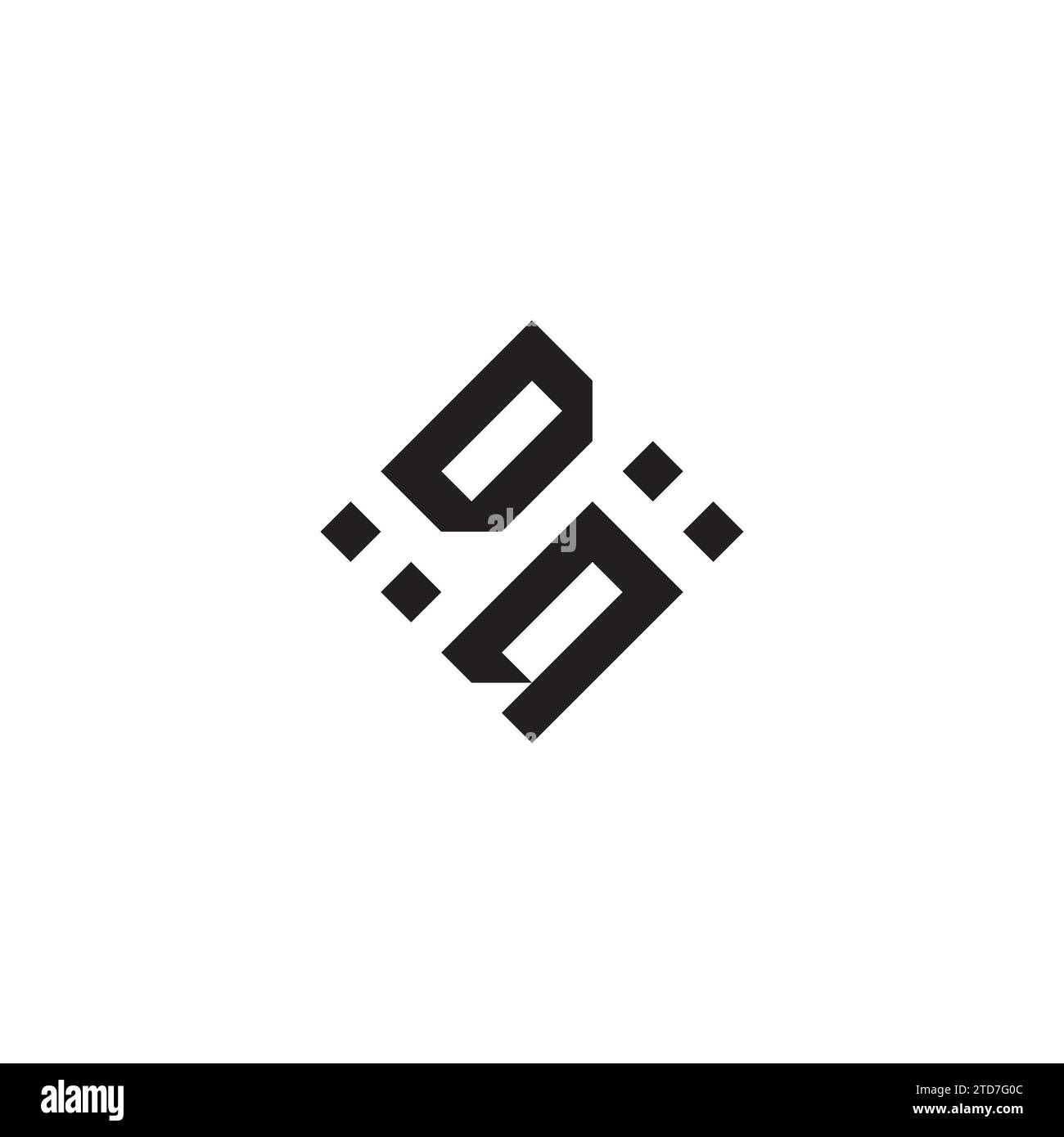 Abstraktes geometrisches QD-Konzept-Logo in hochwertigem, professionellem Design, das sich am besten für Street-Style eignet Stock Vektor