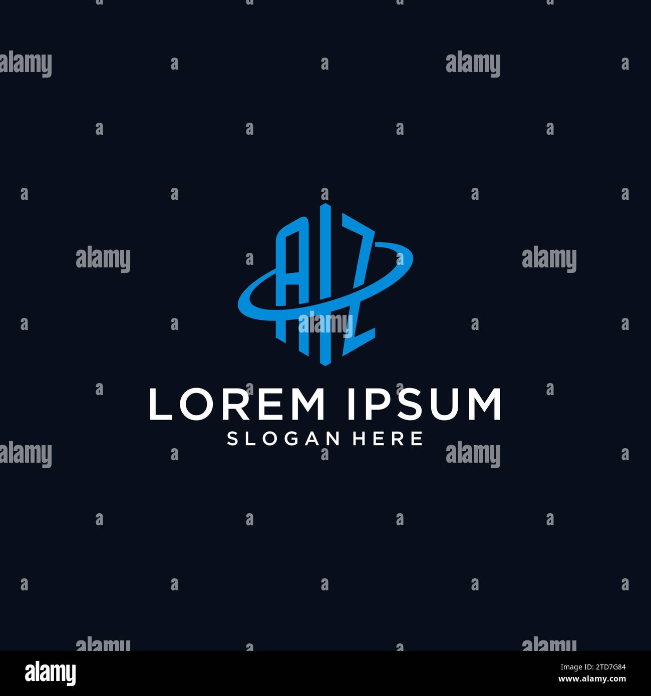 AZ Initial Monogramm Logo mit sechseckiger Form und Swoosh Design Ideen Stock Vektor