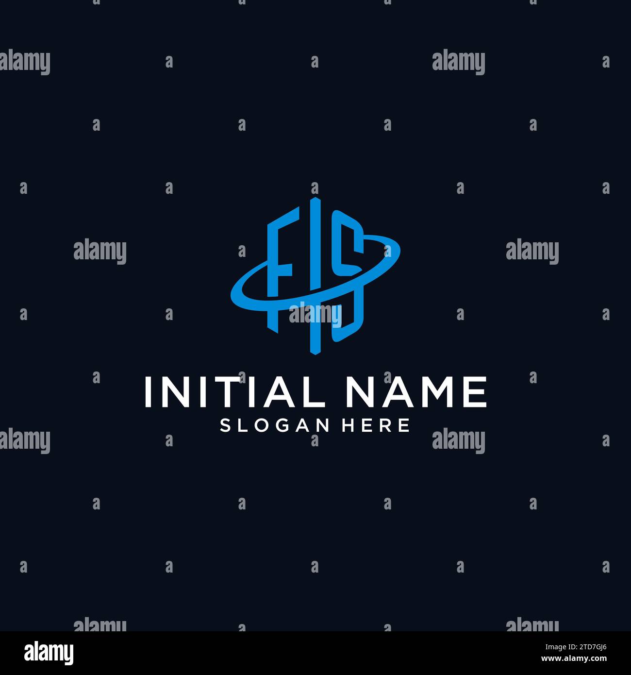FS Initial Monogramm-Logo mit sechseckiger Form und Swoosh-Design-Ideen Stock Vektor