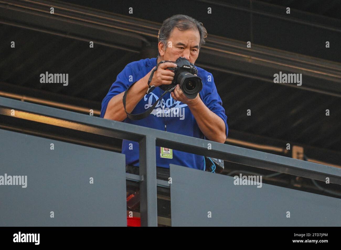 Jon SooHoo während einer Pressekonferenz der Los Angeles Dodgers am Donnerstag, den 14. Dezember 2023, in Los Angeles. (Dylan Stewart/Bild des Sports) Stockfoto