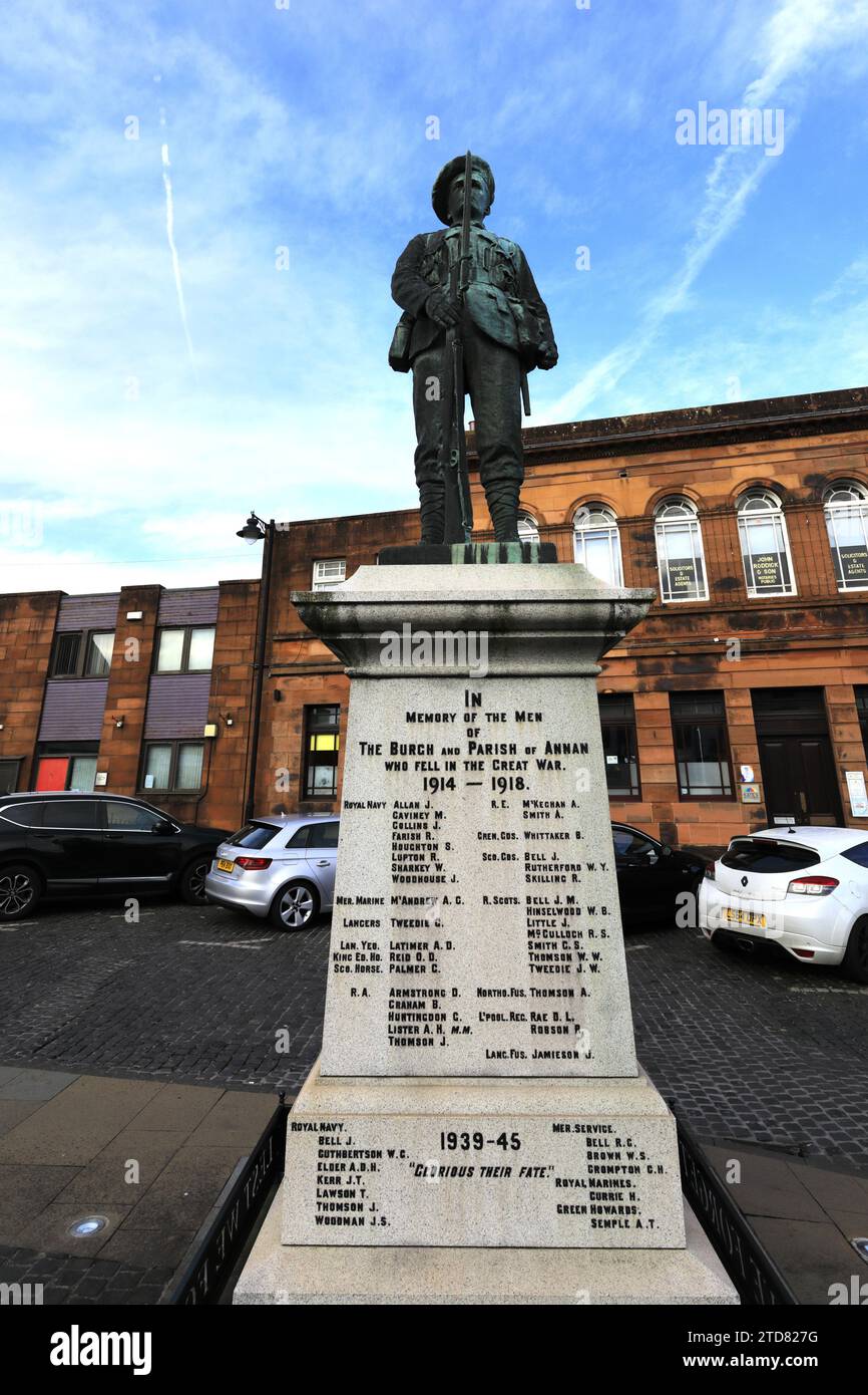 Das war Memorial in Annan Town, Dumfries and Galloway, Schottland, Großbritannien Stockfoto