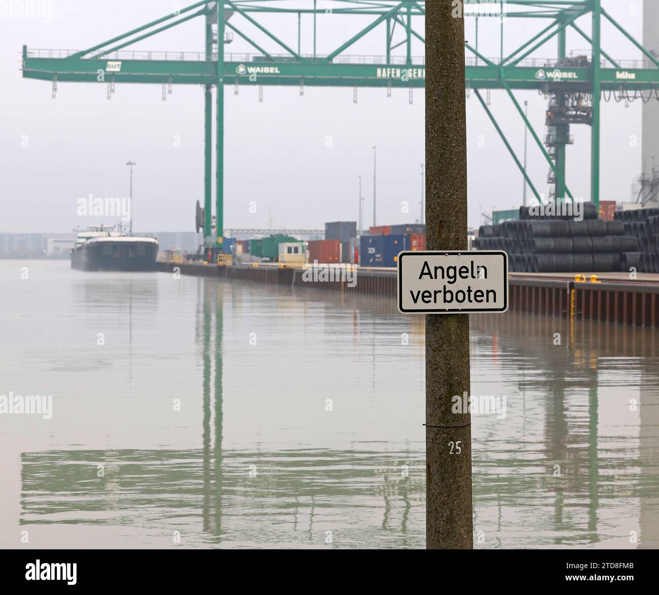  17.12.2023 Angelverbot mit und ohne Hochwasser im Gernsheimer Hafen Illustration 