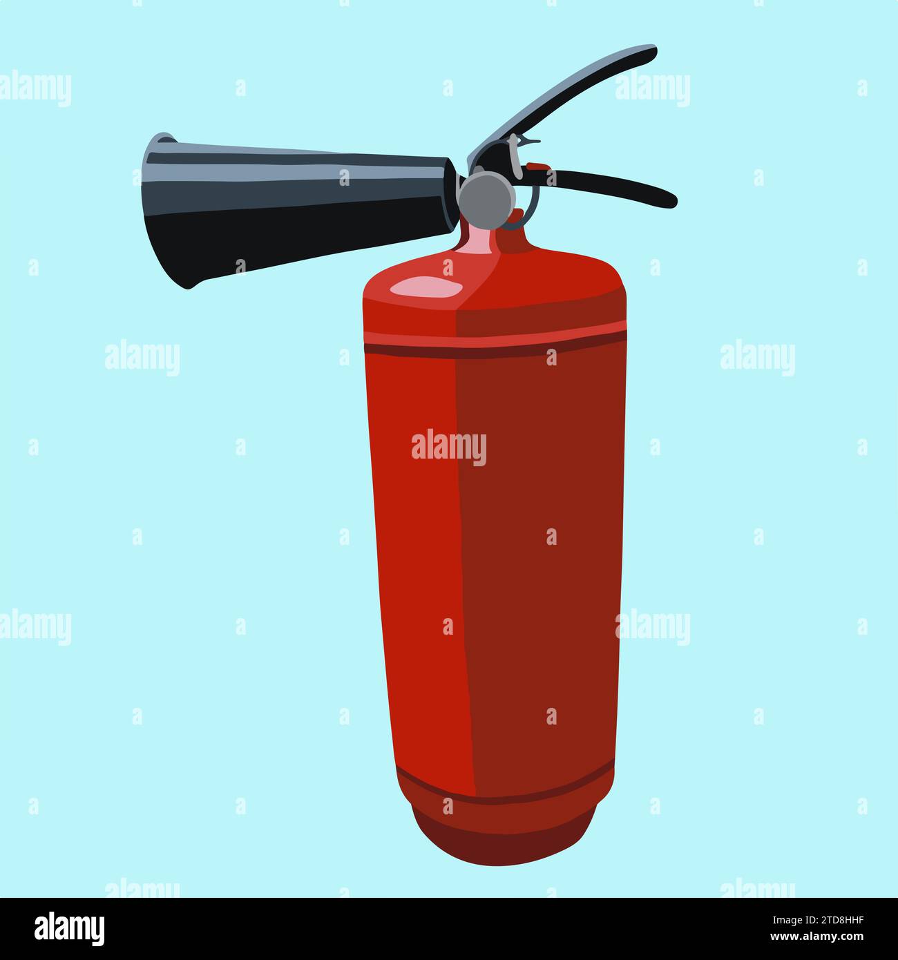 Vektor-isolierte Illustration eines Feuerlöschers auf blauem Hintergrund. Stock Vektor
