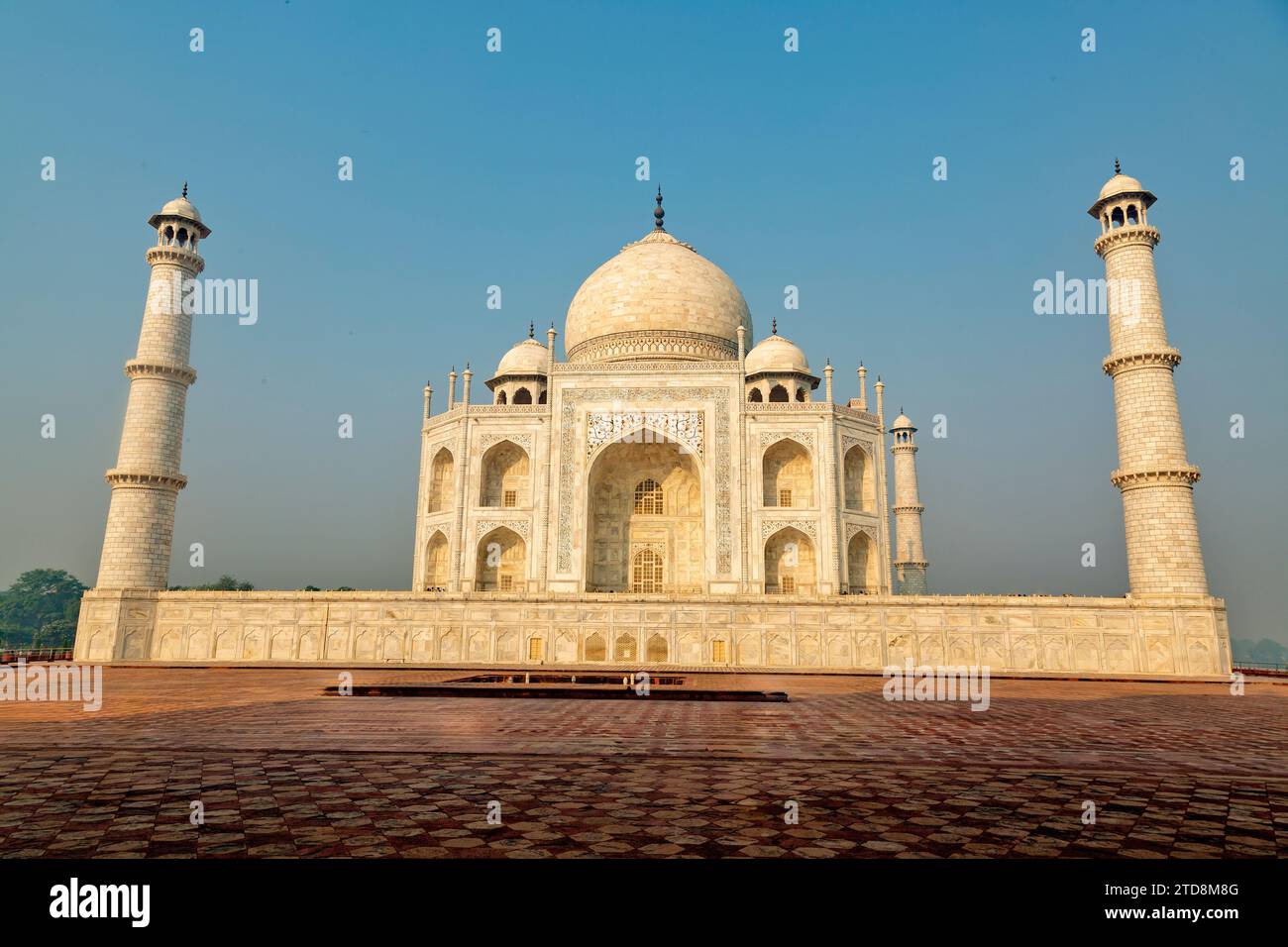 Taj Mahal - UNESCO-Weltkulturerbe-Zentrum in Agra Indien. Stockfoto