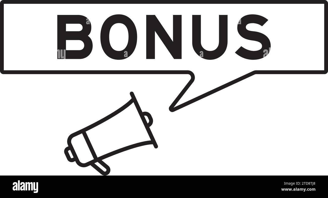 Megaphon-Symbol mit Sprechblase im Wort-Bonus auf weißem Hintergrund Stock Vektor