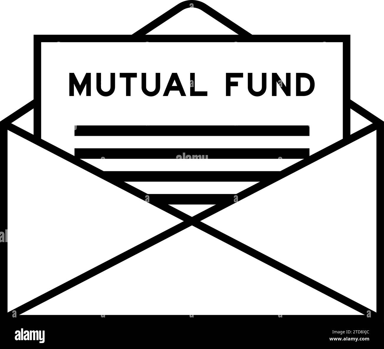 Umschlag und Briefzeichen mit dem Wort Investmentfonds als Schlagzeile Stock Vektor