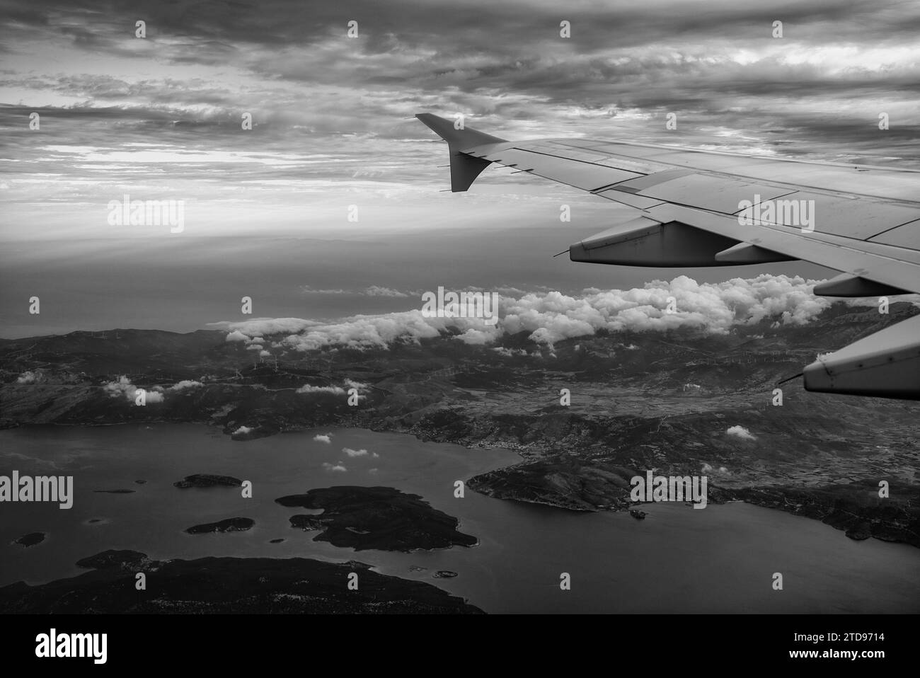 Griechenland und seine Inseln aus der Vogelperspektive. Stockfoto