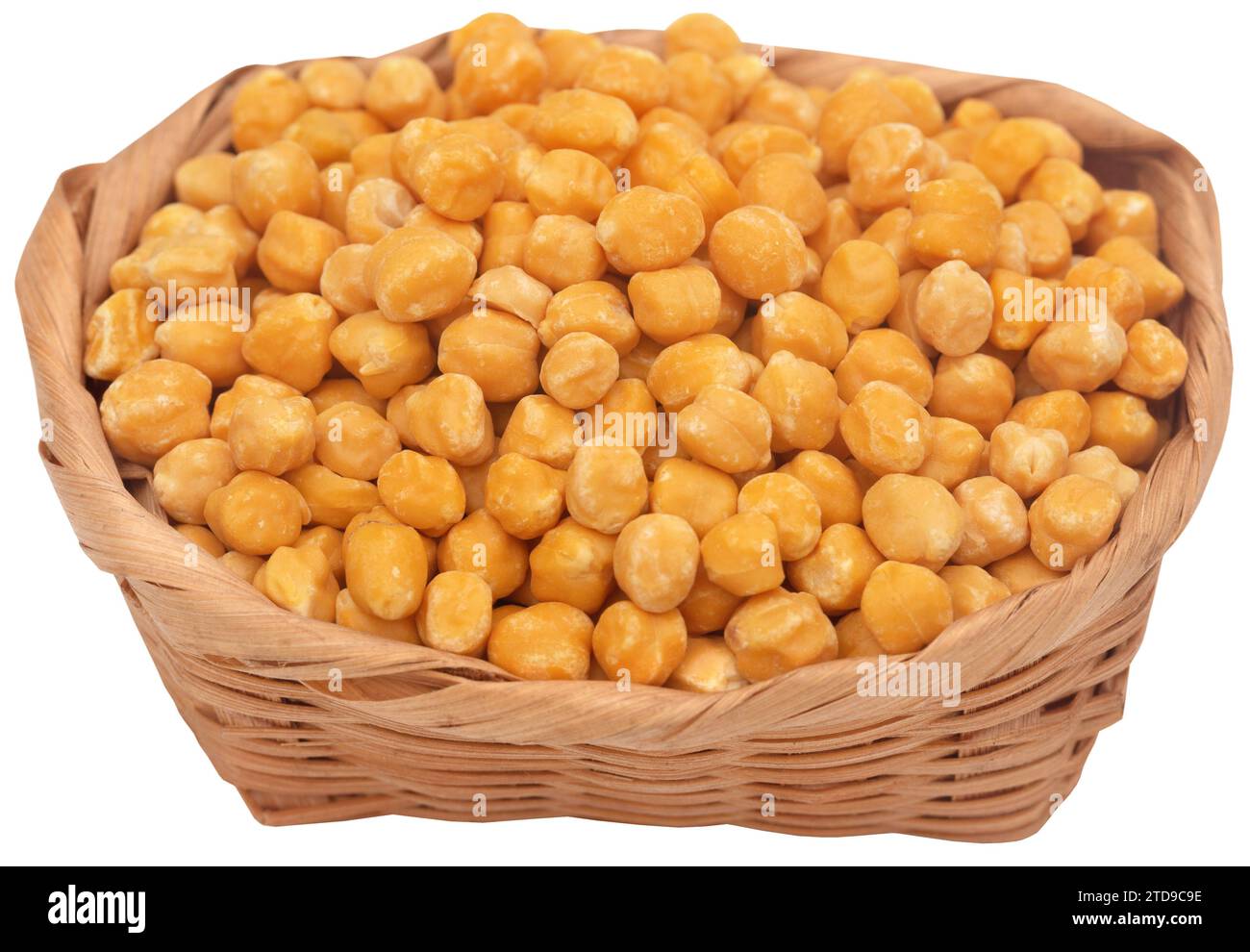 Geschälte Kichererbsen frisch und organische Nahaufnahme isoliert Stockfoto