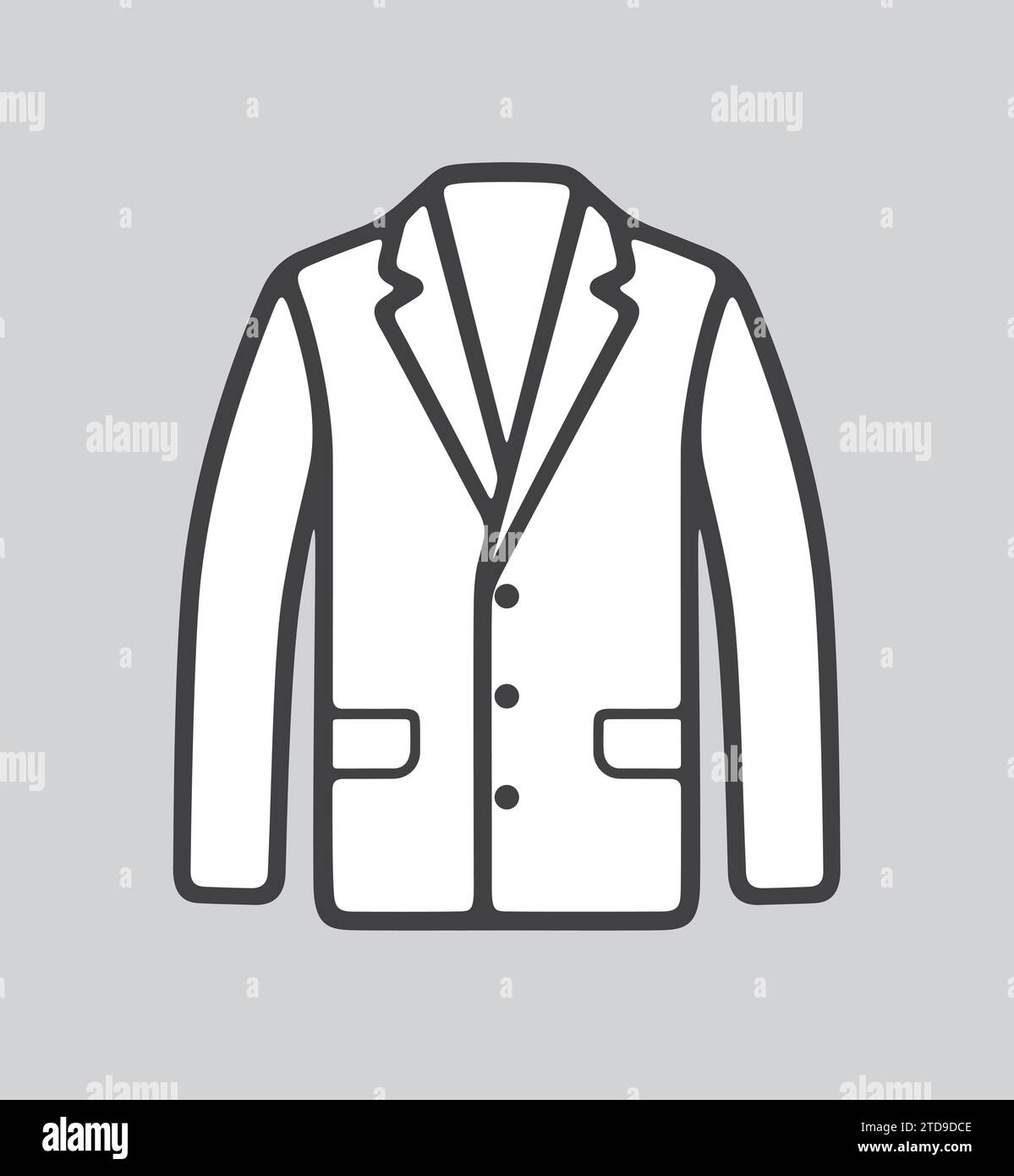 Herren Business Jacket Line Symbol auf einem Hintergrund. Vektorabbildung. Stock Vektor