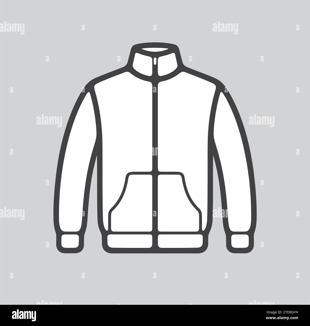 Herren Sportjacke Line Symbol auf einem Hintergrund. Vektorabbildung. Stock Vektor