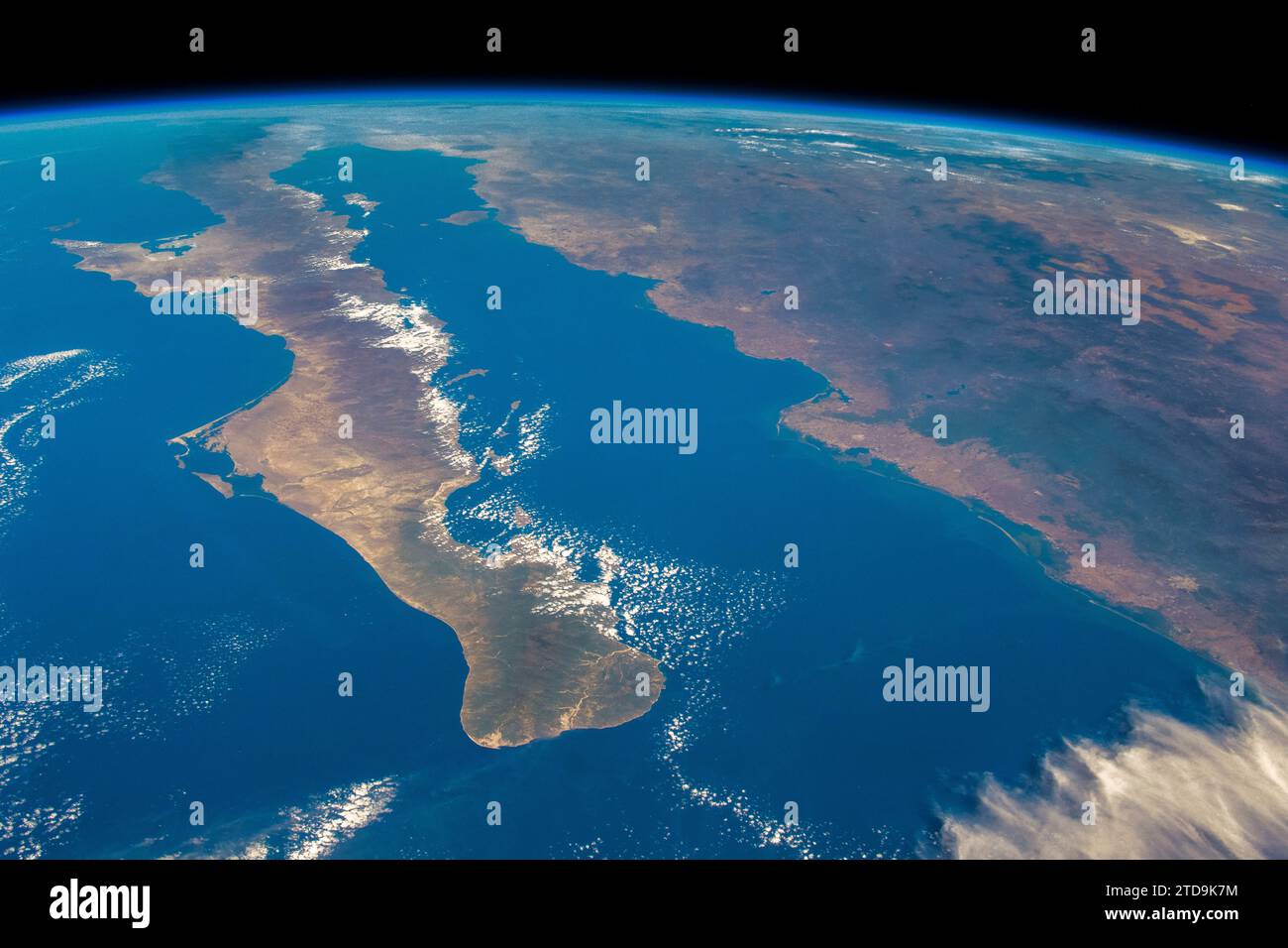 Luftaufnahme des Golfs von Kalifornien und Baja, Elemente dieses Bildes stammen von der NASA Stockfoto