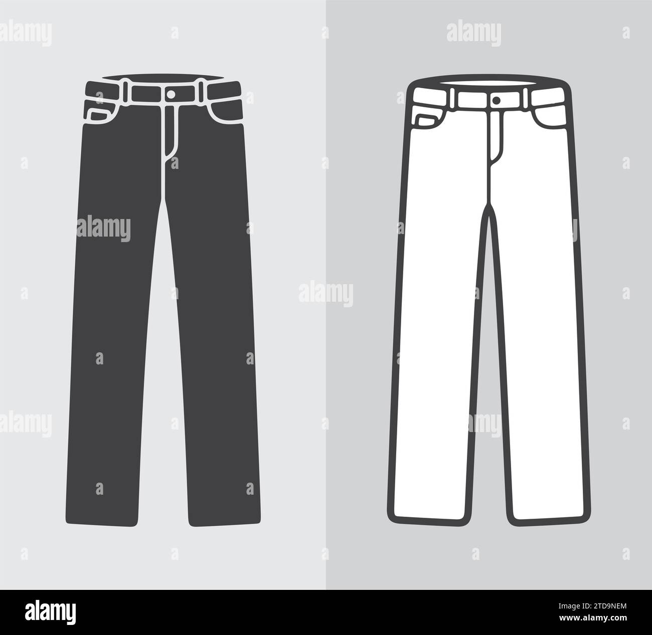 jeans-Symbol für Herren auf einem Hintergrund. Vektorabbildung. Stock Vektor