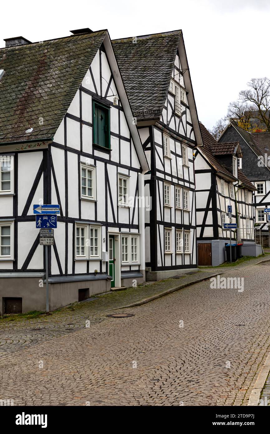 Alter Flecken, historische Stadt Freudenberg, Deutschland, Nordrhein-Westfalen. Stockfoto