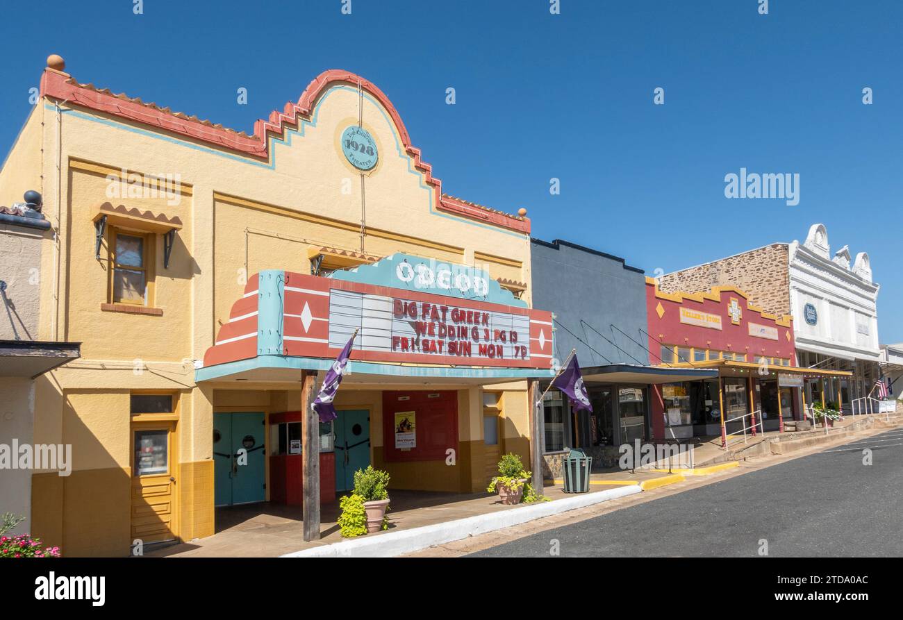 Texas, Hill Country, Mason County, Mason, Odeon Theater 1928, Stadtzentrum, historische Gebäude Stockfoto