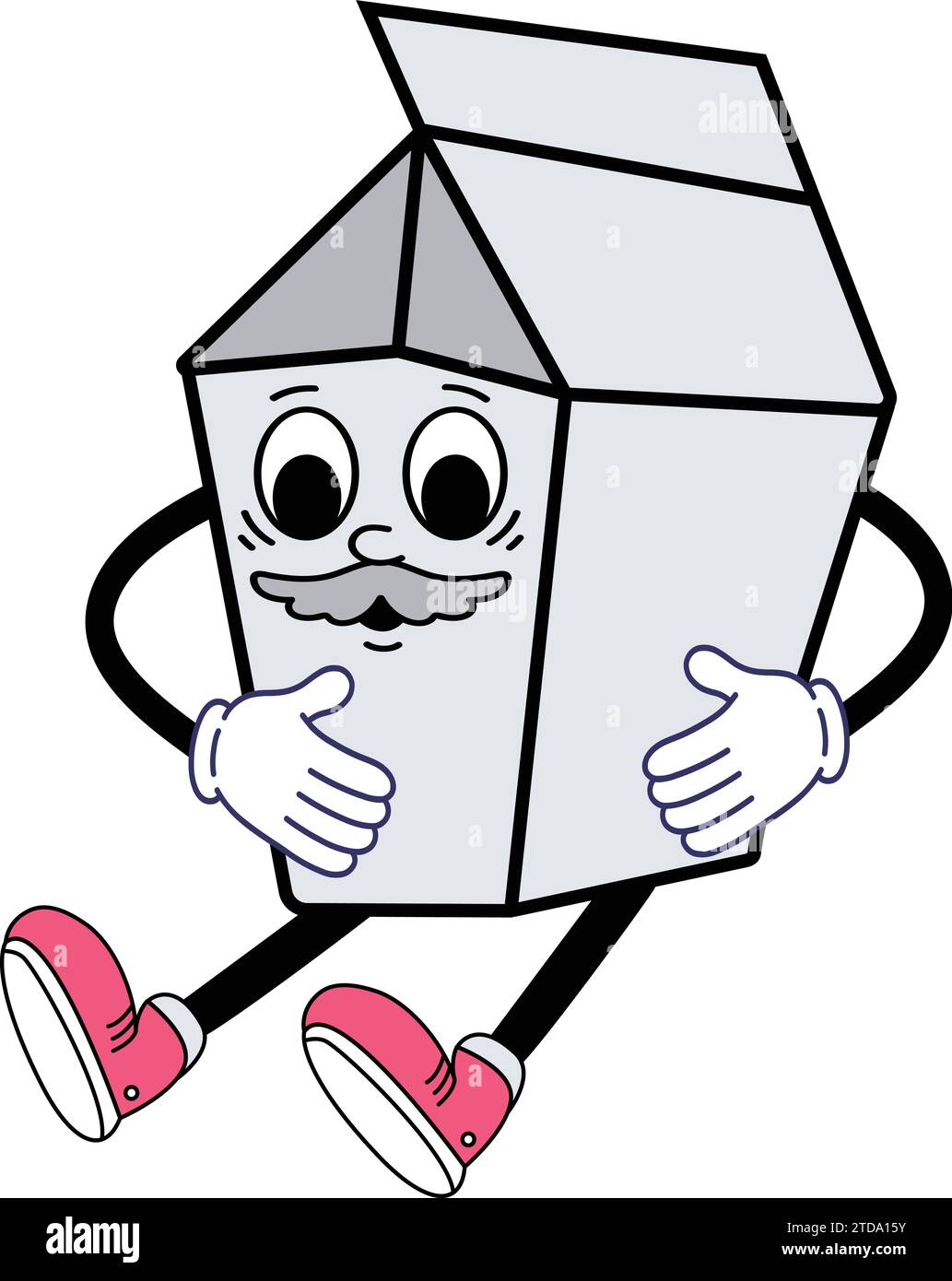 Abbildung einer Milchbox character.calcium, Mund, Karton, Diät, Etikett, Milchbox, Kawaii, Haus, Karton, Hand, Gesicht, Behälter, Papier, Packung, Backg Stock Vektor