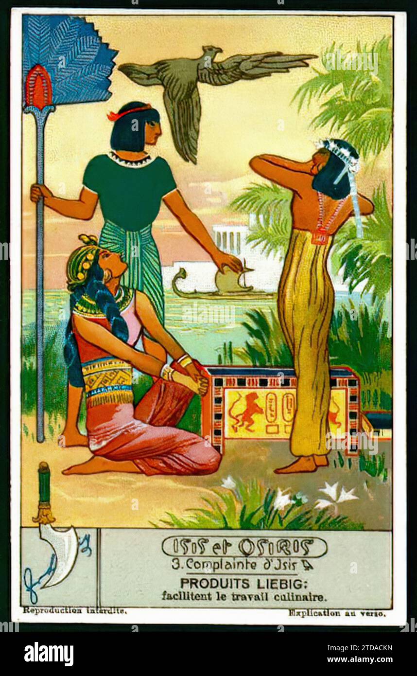 Isis & Osiris 003 - Vintage Liebig Trade Card Tradecard Stockfoto