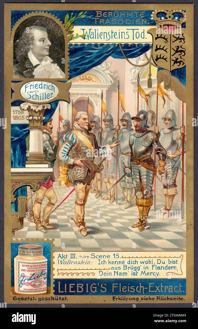 Wallensteins Tod - Vintage Liebig Trade Card Tradecard Stockfoto