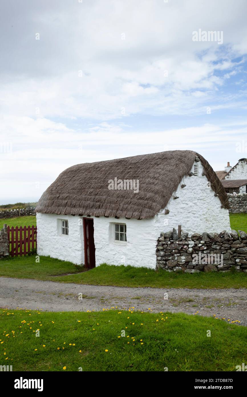 Traditionelles Cottage. Cregneash, Isle of man, Großbritannien. Stockfoto