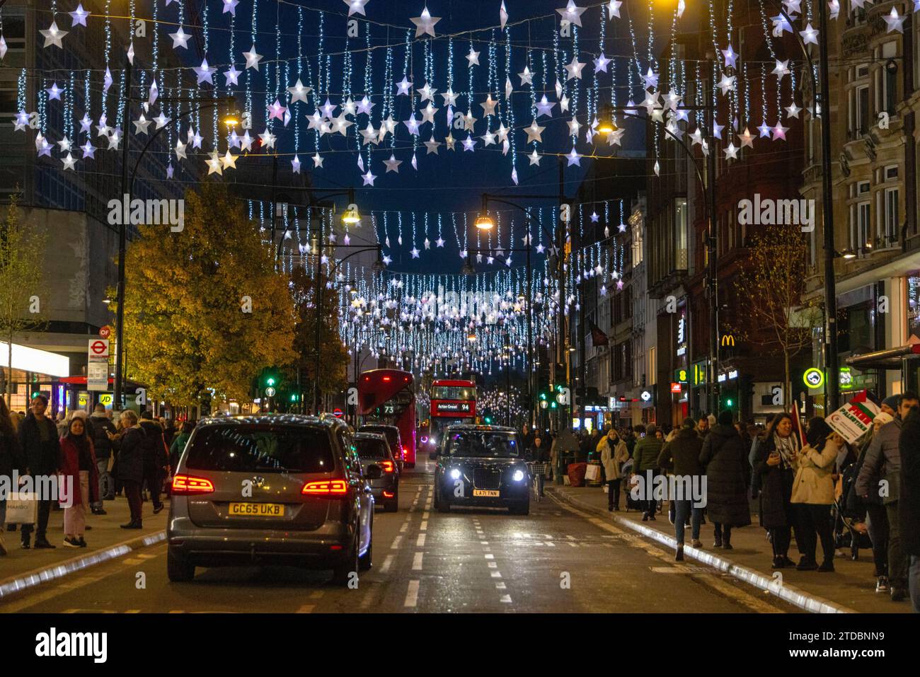 Oxford Street Weihnachtsbeleuchtung Stockfoto